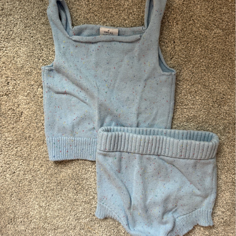 Kids Blue Knit Matching Set